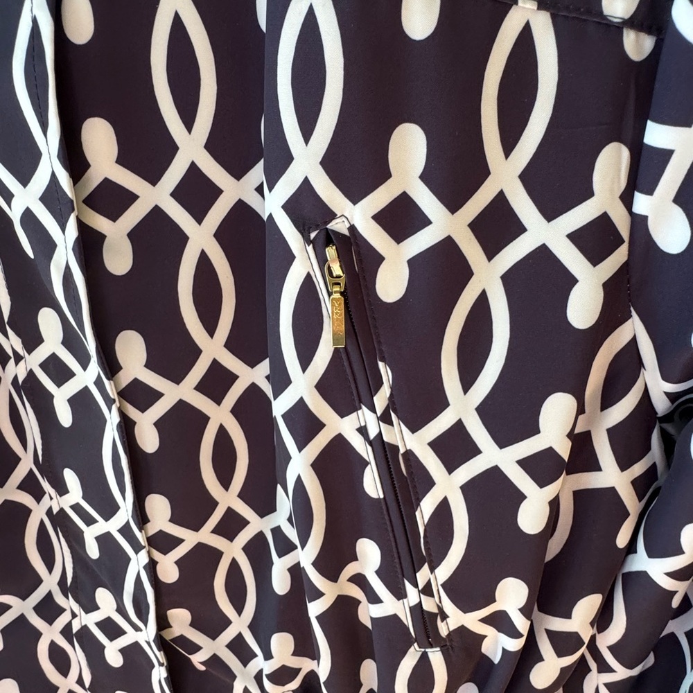 Crown and Ivy Navy and White Patterned Jacket- NWOT-Large - Picture 5 of 11